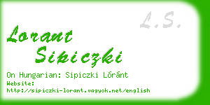 lorant sipiczki business card